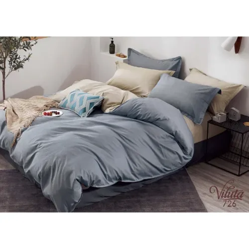 Комплект Постільної Білизни Двоспальний 220 х200 см Сатин Twill Принт (СТ-726Д)