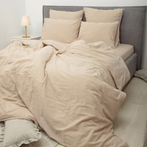 Комплект Постільної Білизни Двоспальний 200 х 240 см Варена бавовна Wash Принт (СТ-048Д)